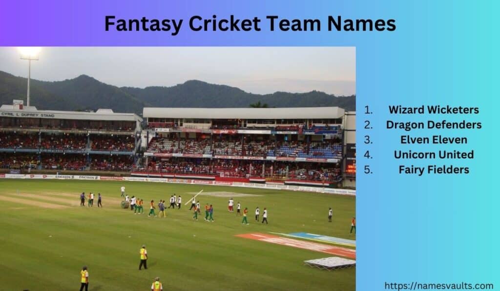 Fantasy Cricket Team Names