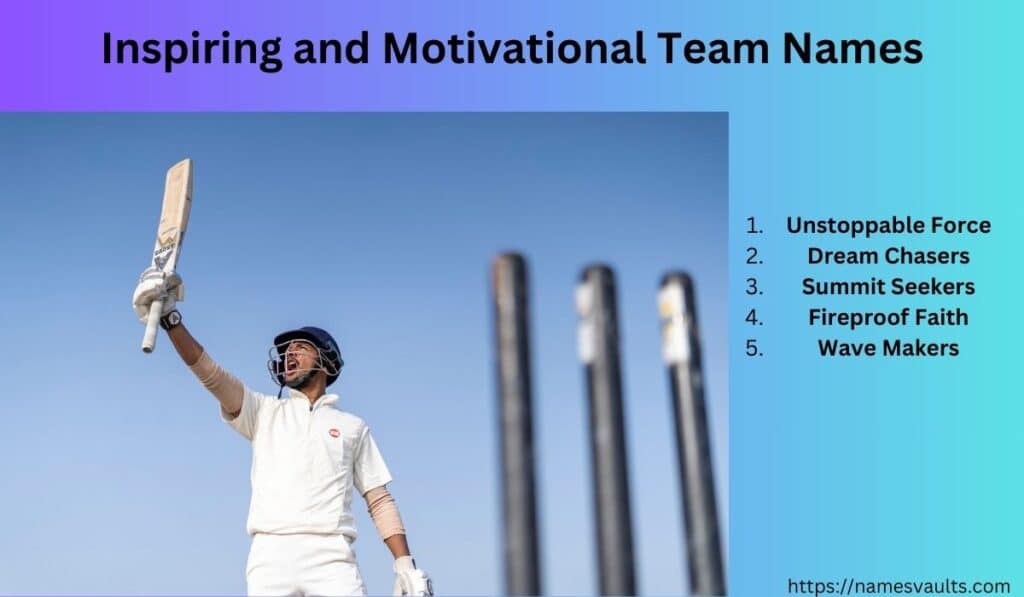 Inspiring and Motivational Team Names