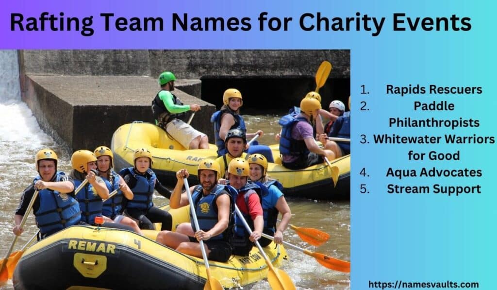 Rafting Team Names for Charity Events