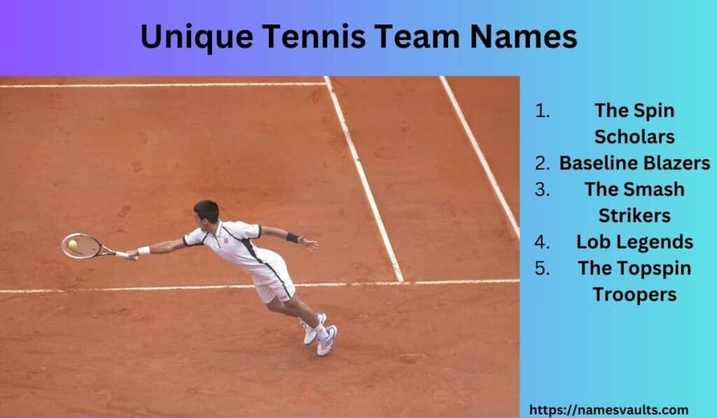 Unique Tennis Team Names