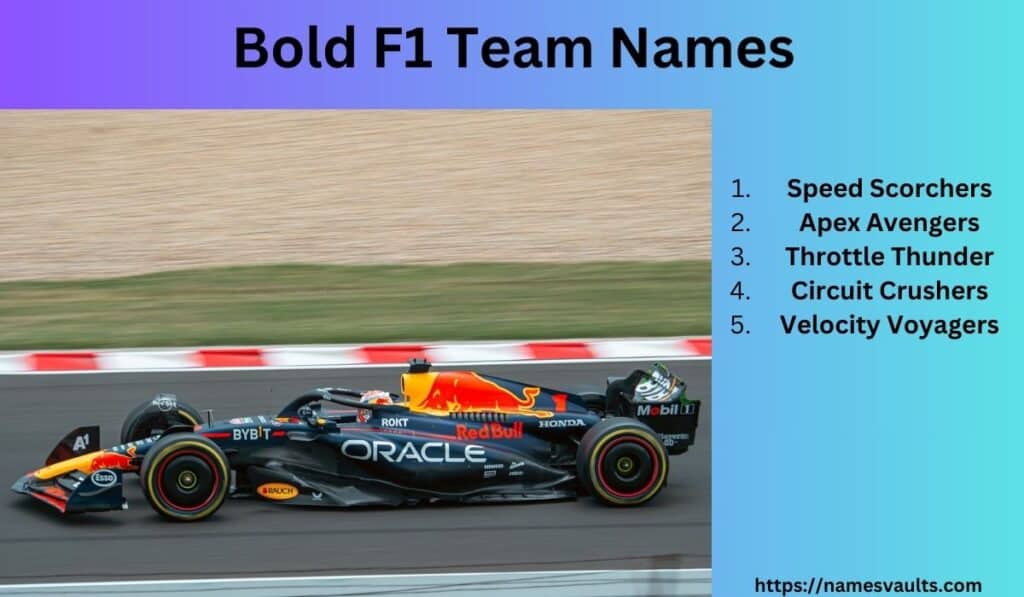 Bold F1 Team Names