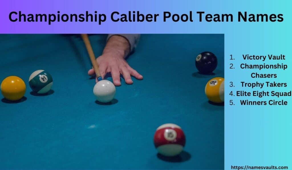 Championship Caliber Pool Team Names