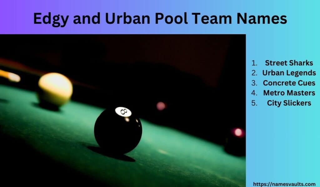 Edgy and Urban Pool Team Names