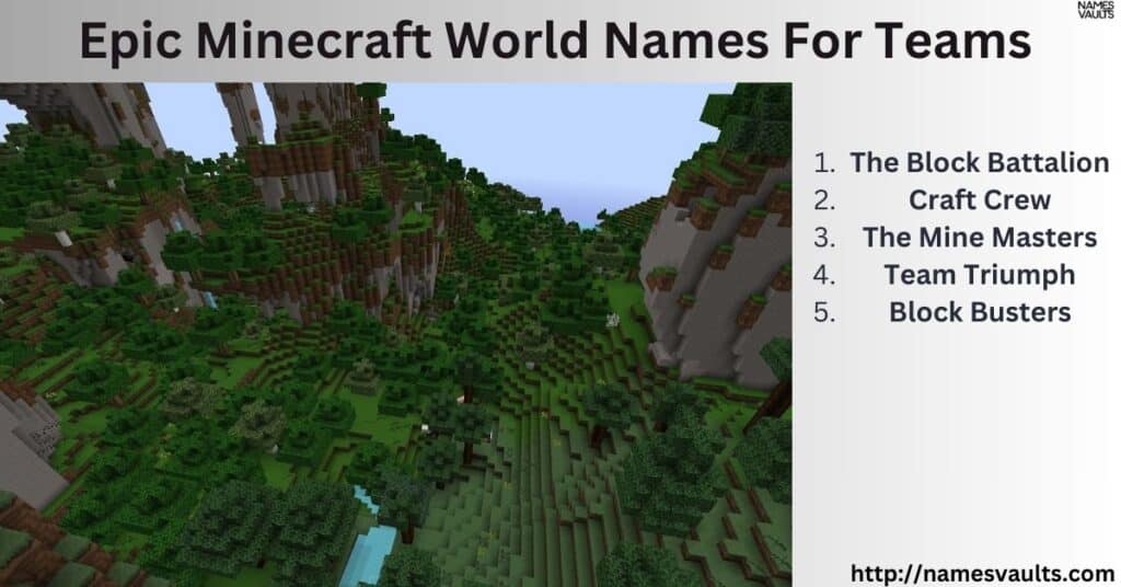 Epic Minecraft World Names For Teams