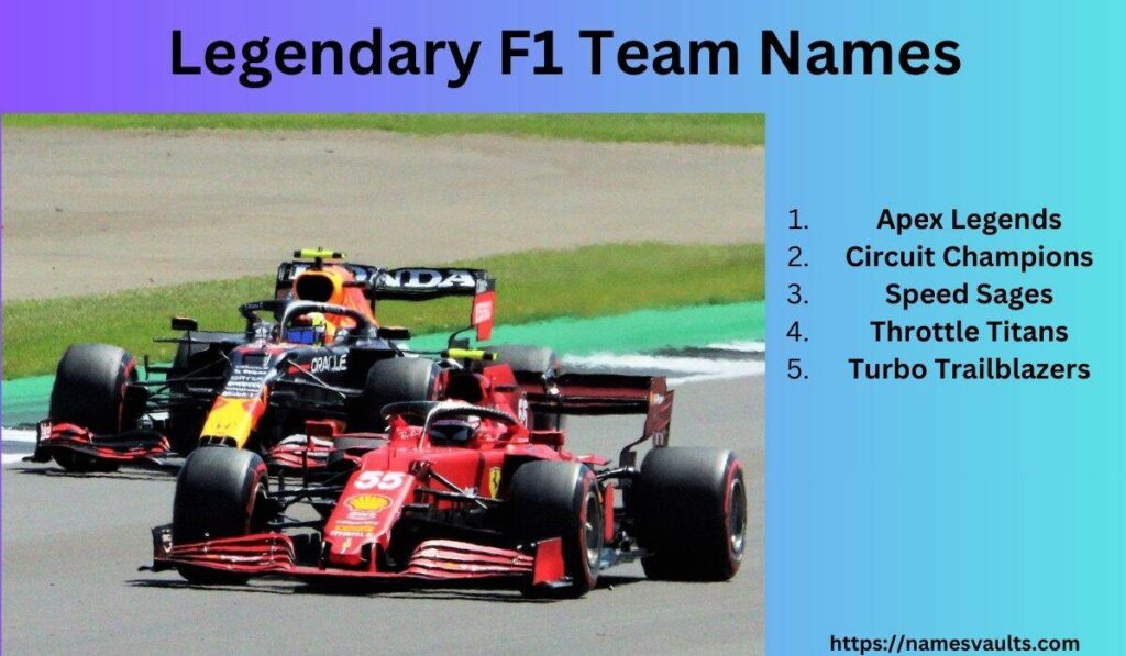 Legendary F1 Team Names