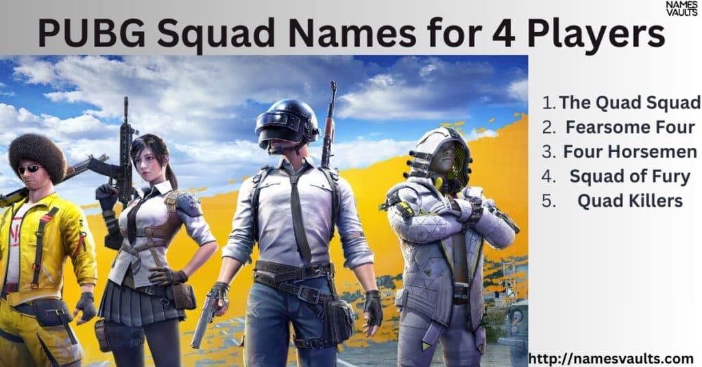 PUBG Squad Names for 4 Players