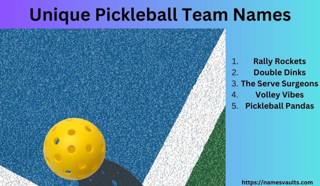 Unique Pickleball Team Names