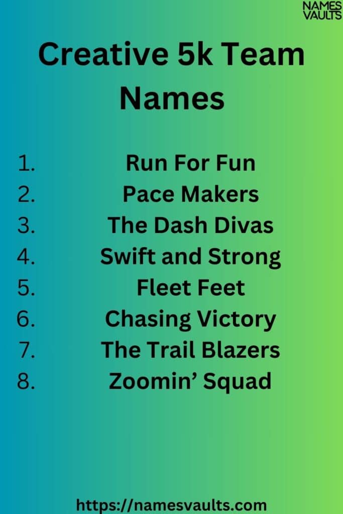 Creative 5k Team Names