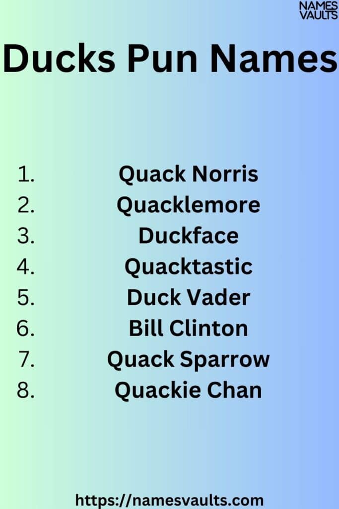 Ducks Pun Names