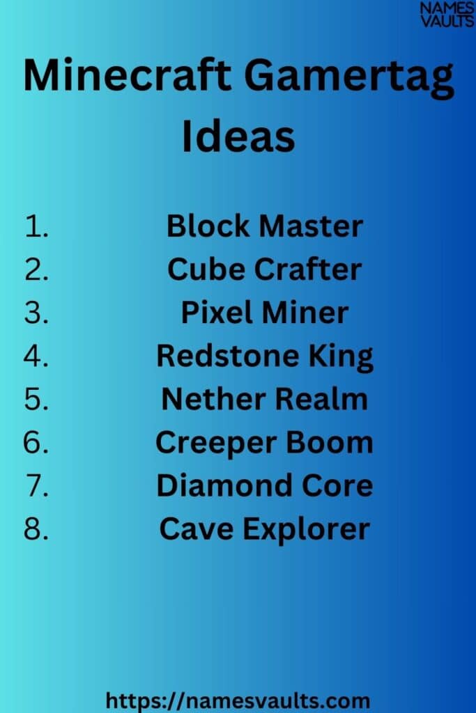 Minecraft Gamertag Ideas