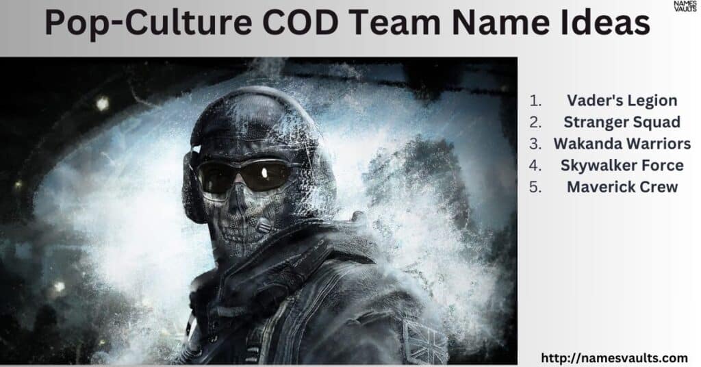 Pop-Culture COD Team Name Ideas