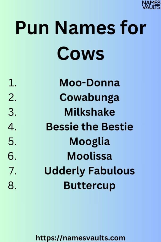 Pun Names for Cows