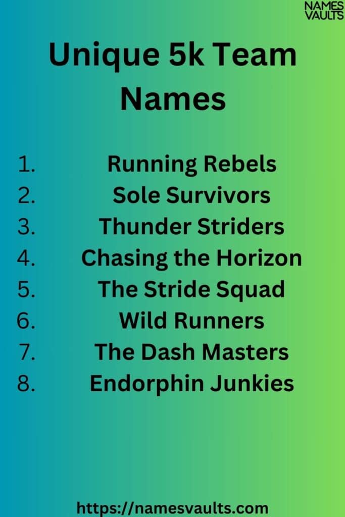 Unique 5k Team Names