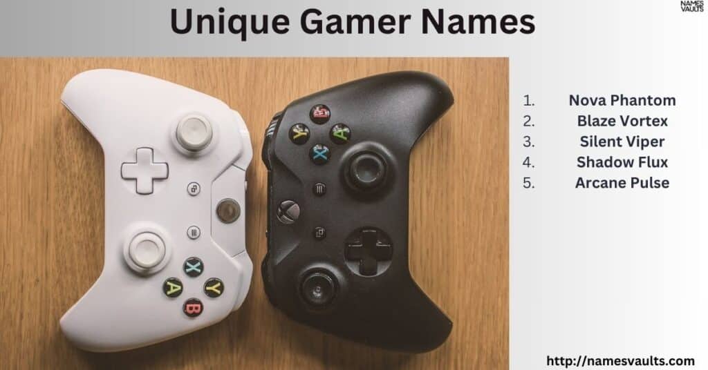 Unique Gamer Names