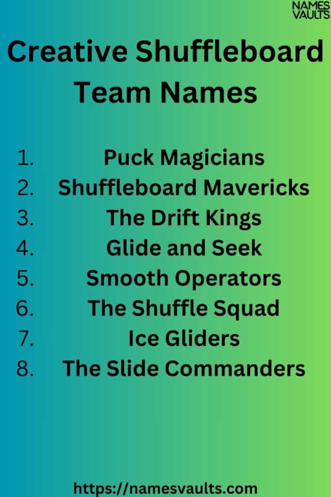 Creative Shuffleboard Team Names