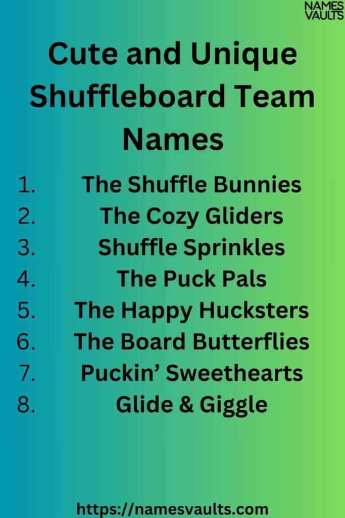 Cute and Unique Shuffleboard Team Names