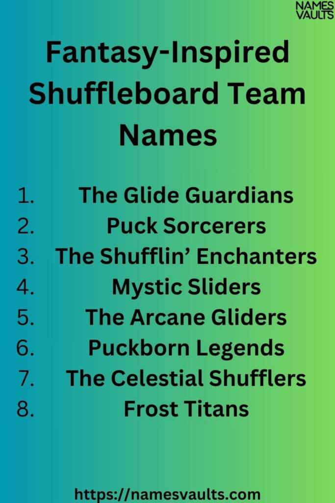 Fantasy-Inspired Shuffleboard Team Names